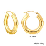 Hollow Opening Circular Convex Ear Clips 40.6mm Steel / Gold