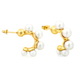 23mm C-shaped with 4 (4, 5, 6mm) large and small bead ear clips Gold color