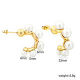 23mm C-shaped with 4 (4, 5, 6mm) large and small bead ear clips Gold color