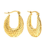 20.2*22mm U-shaped texture earrings gold color