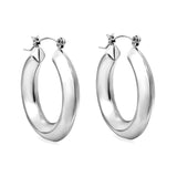 Hollow opening round corner earrings 6*32mm thick steel/golden