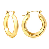 Hollow opening round corner ear clips 6*32mm steel / gold color