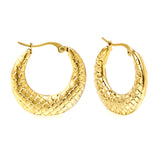 Round snake pattern earrings 28.4*26.6mm gold color