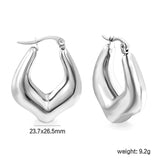 Hollow U-shaped peach heart ear clips 23.7*26.5mm Steel/Golden