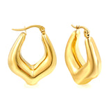 Hollow U-shaped peach heart ear clips 23.7*26.5mm Steel/Golden