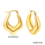 Hollow U-shaped peach heart ear clips 23.7*26.5mm Steel/Golden