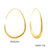 29*39.2mm Egg Ring Earrings Gold Color