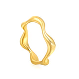 New irregular glossy wave abstract fashion eating ring