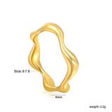 New irregular glossy wave abstract fashion eating ring