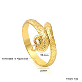 New style stainless steel serpentine open mouth wrap around ring