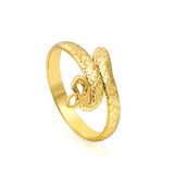 New style stainless steel serpentine open mouth wrap around ring