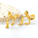 24*32mm bow earrings gold color