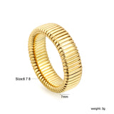 7mm Stainless Steel Gold Color Ring