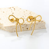 21*26mm bow earrings gold color