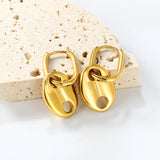 Wire 2*12*17mm oval earrings + 13*17mm pig nose fittings Earrings gold color