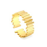 New irregular rectangular cut open end ring