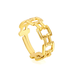 New double-layered stainless steel chain shape band ring