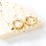 2*9mm spherical earrings + 3 4mm round white zirconium fittings gold color/steel color