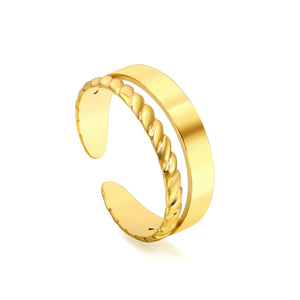 New style stainless steel double twist open ring