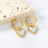 2*10mm I.D. earrings with 12.2*10.4mm heart shaped sticky white/black/red shell fittings Gold color