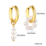 2.5*12mm I.D. earrings + 4.2*13mm hoop beads + 4.2*12mm bar beads earrings gold color