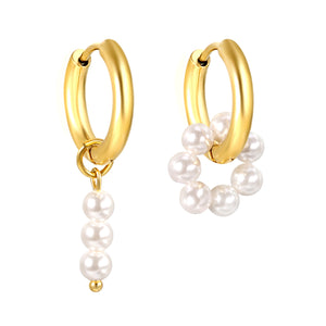 2.5*12mm I.D. earrings + 4.2*13mm hoop beads + 4.2*12mm bar beads earrings gold color