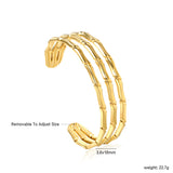 3.6*18mm wide open soft bracelet gold color