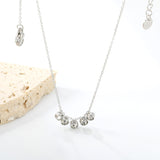 4mm Cylindrical white zirconium accessories 0.3 cross chain *40+5cm+6mm round plate necklace steel color/golden