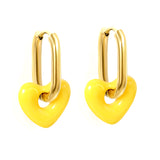 Thick 2.5*W13.5*H18mm oval earrings + 14.3*13mm light blue/pink/red/yellow/purple/navy blue resin heart hoop earrings gold color