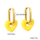 Thick 2.5*W13.5*H18mm oval earrings + 14.3*13mm light blue/pink/red/yellow/purple/navy blue resin heart hoop earrings gold color