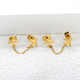 8.2*8mm Airplane+03 Cross Chain 30mm Accessories Earrings Golden