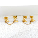 6.7*5.6mm Butterfly+03 Cross Chain 30mm Accessories Earrings Gold color