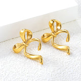 24*32mm bow earrings gold color