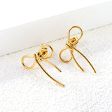 21*26mm bow earrings gold color