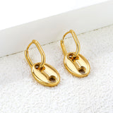 Wire 2*12*17mm oval earrings + 13*17mm pig nose fittings Earrings gold color