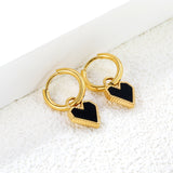 2*10mm I.D. earrings with 12.2*10.4mm heart shaped sticky white/black/red shell fittings Gold color