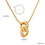 10*20mm Diamond Clasp Pendant Necklace 1.2mm Round Snake 40+5cm+6mm Round Plaque Steel color/golden