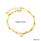 Wide 3.8mm Twisted Stick Bracelet 18+3cm+6mm Round Tail Tag Steel/Golden