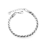 5mm Dan S Chain Bracelet 18+3cm+6mm Round Tail Tag Steel/Golden