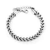 W 6mm Chain Bracelet 18+3cm+6mm Round End Tag Steel/Gold