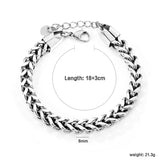 W 6mm Chain Bracelet 18+3cm+6mm Round End Tag Steel/Gold