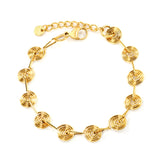 Wire 0.8mm*Width 9mm Chain Bracelet 18+3cm+6mm Round Tail Tag Gold