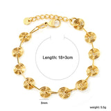 Wire 0.8mm*Width 9mm Chain Bracelet 18+3cm+6mm Round Tail Tag Gold