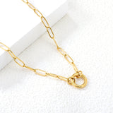 Wire 2.5*outside 14mm round clasp pendant 45cm necklace gold color