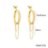 13*25.5mm oval circle with matching chain 39mm earrings