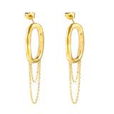 13*25.5mm oval circle with matching chain 39mm earrings