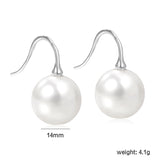 White Pearl Golden Earrings 14mm