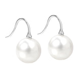 White Pearl Golden Earrings 14mm