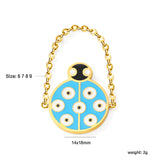 14*18mm Round Beetle with Blue Drip Soft Ring Gold