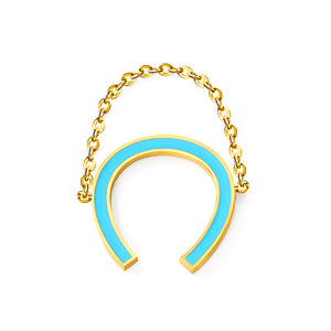 18mm N-Shape with Blue Drip Soft Ring Gold